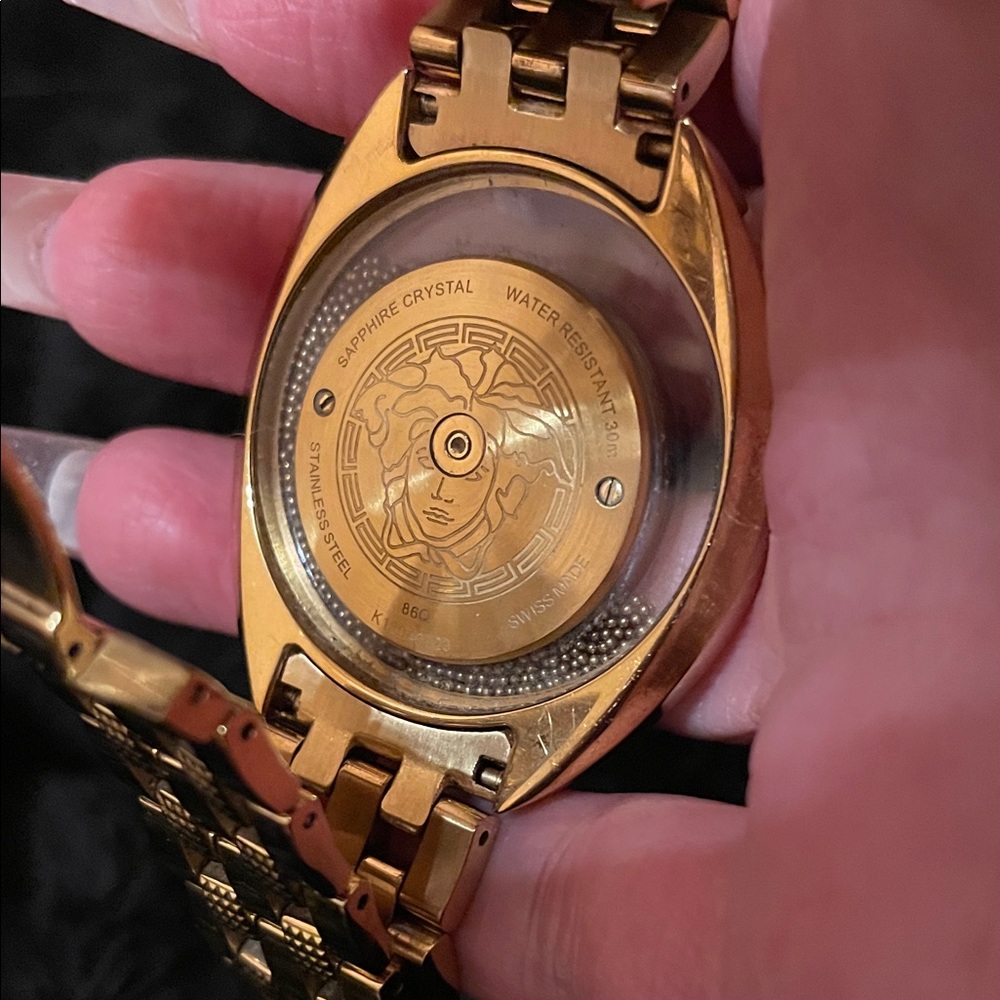 Versace Gold-Tone Watch with White Dial - Picture 3 of 3